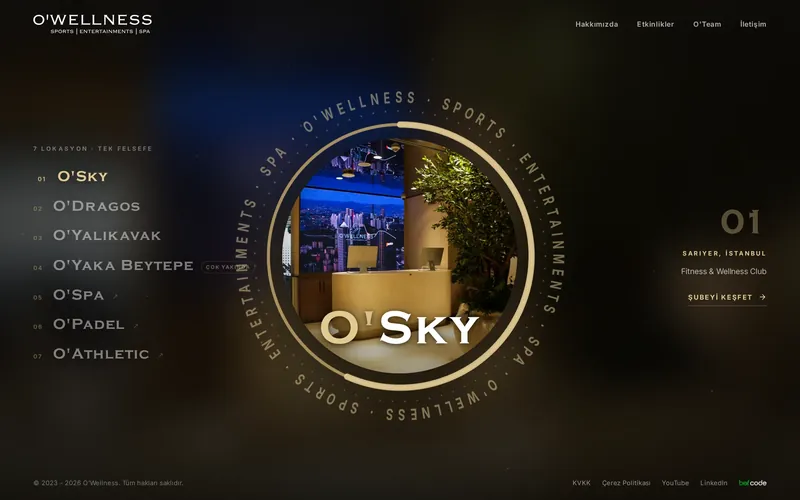 O’Wellness web sitesi ana sayfası